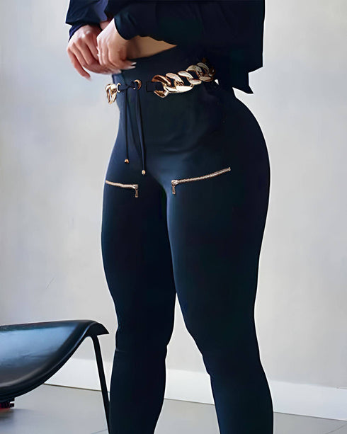 Women's Casual Camouflage Waist Tie Leggings